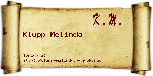 Klupp Melinda névjegykártya