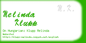 melinda klupp business card